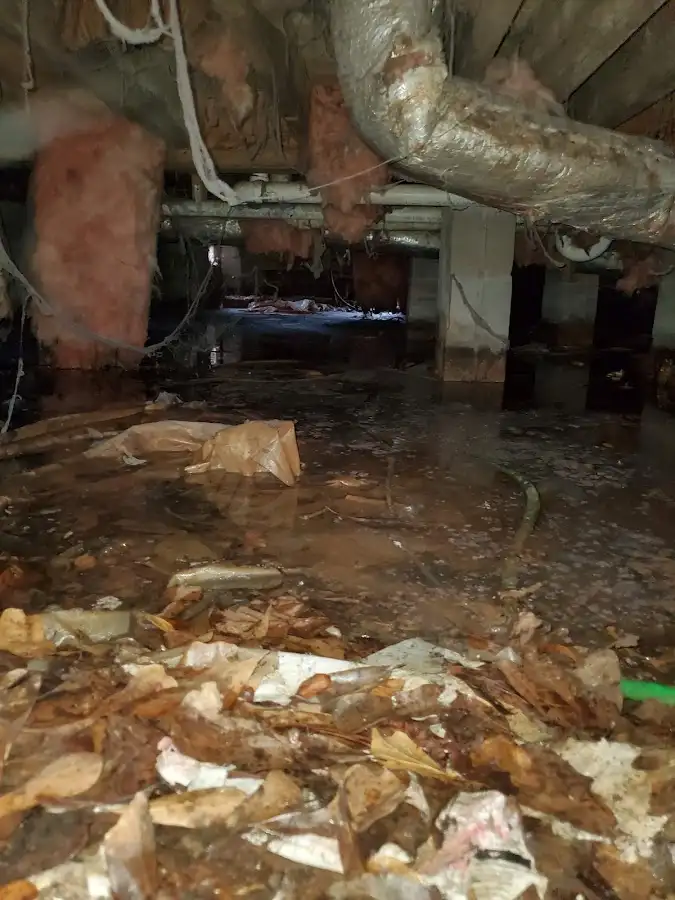 Crawl space flood assessment for Commercial Water Damage Restoration in Bellefontaine